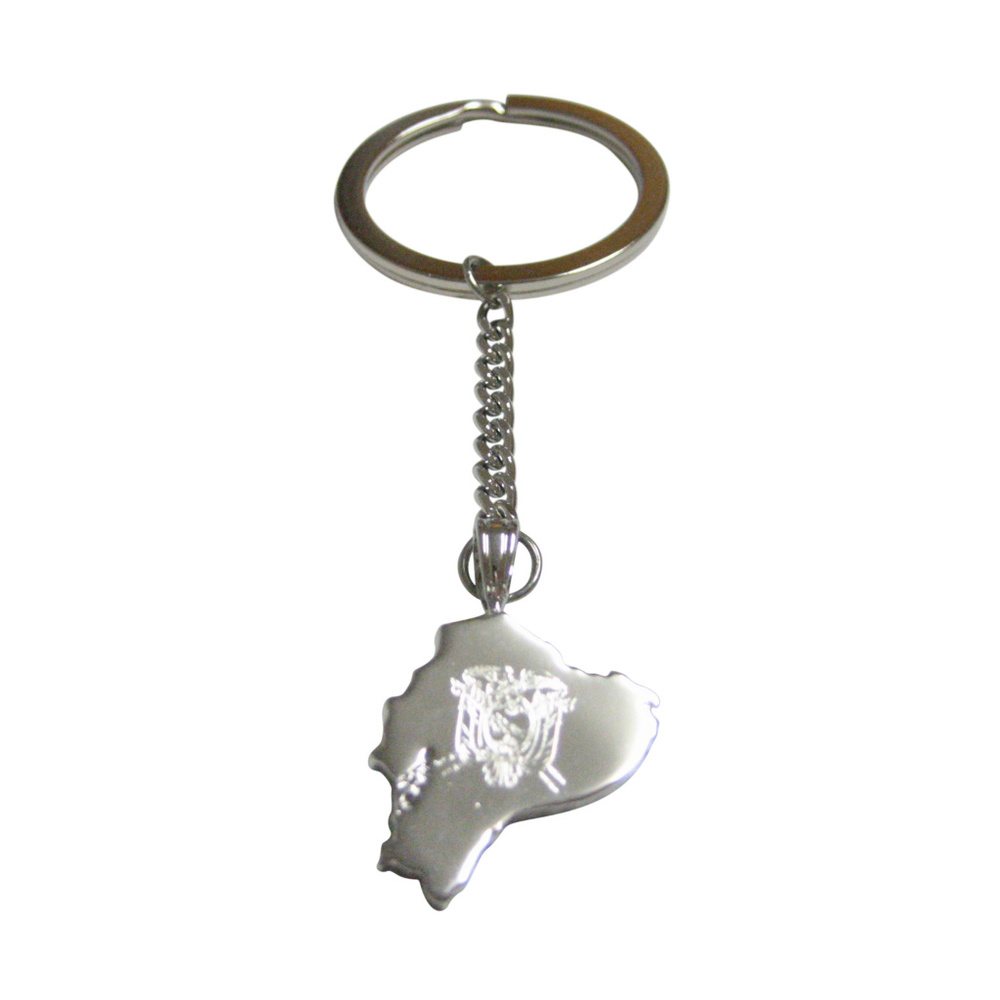 Ecuador Map Shape And Flag Design Pendant Keychain - image 1